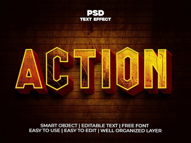 Action psd text effect