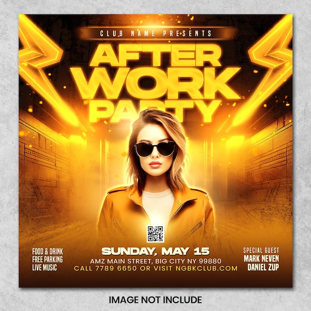 After work party flyer social media post template