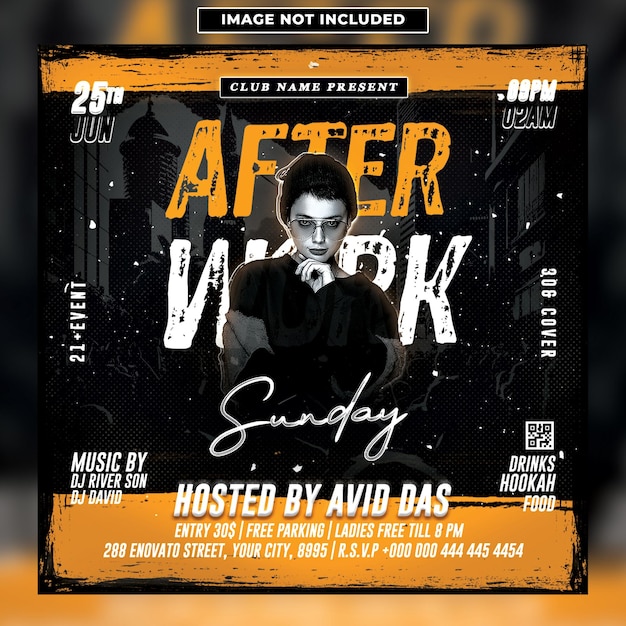 After work sunday party event flyer template