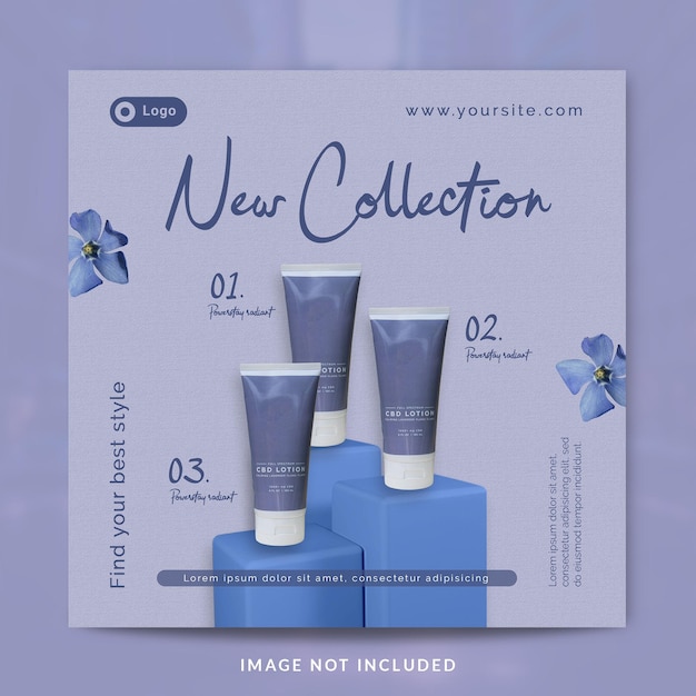 Beauty product promotion social media post or banner template