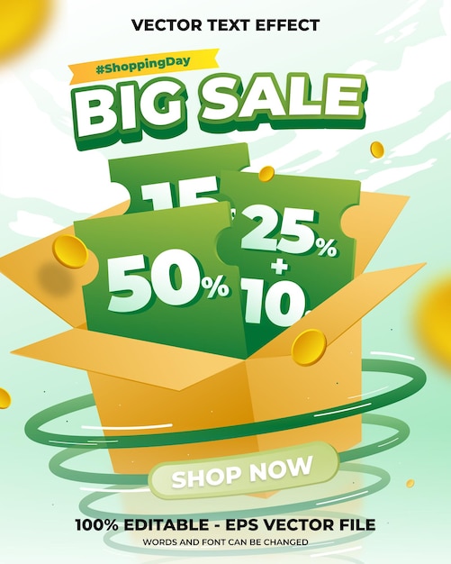 Big sale and discount with gradient background