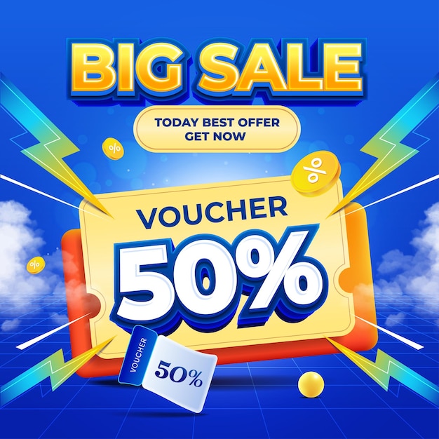 Big sale promotion store advertising background