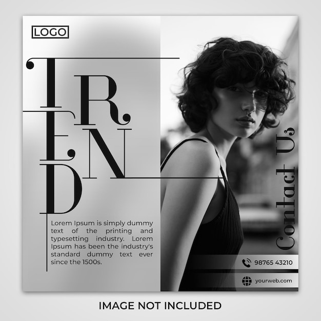 Black and white instagram fashion post