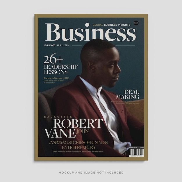 Business magazine cover template in photoshop psd