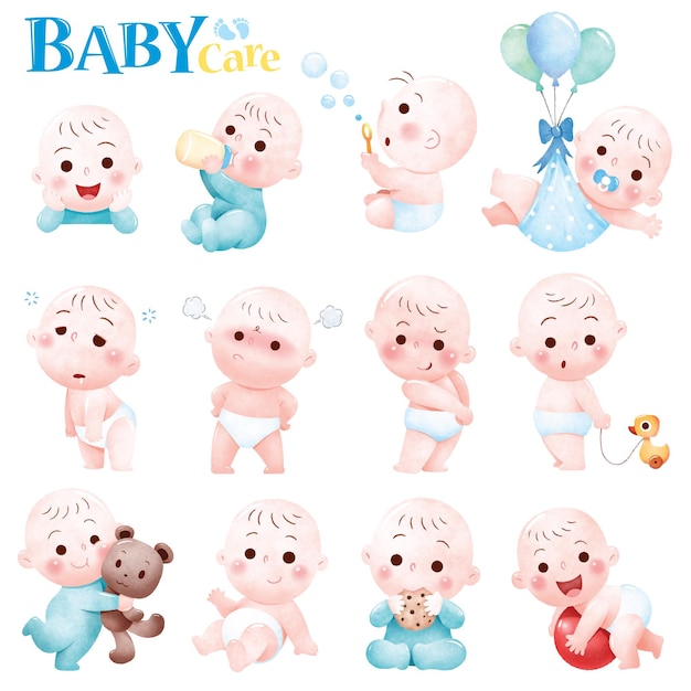Cartoon baby character cute baby