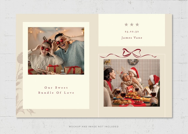 Christmas photo card template for festive holiday memories xmas postcard v5 in photoshop psd