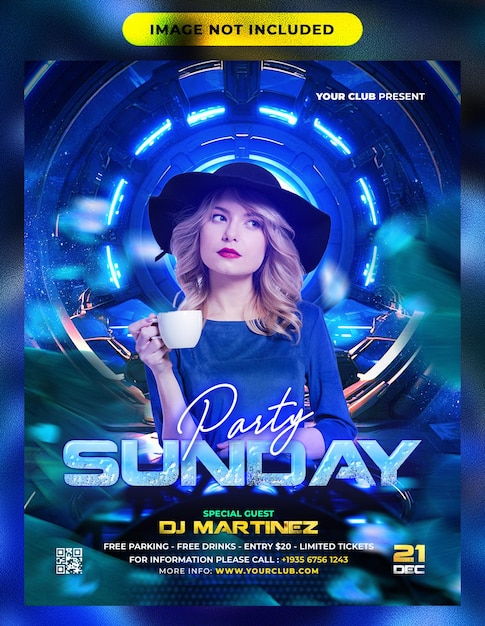Club dj party flyer social media post design