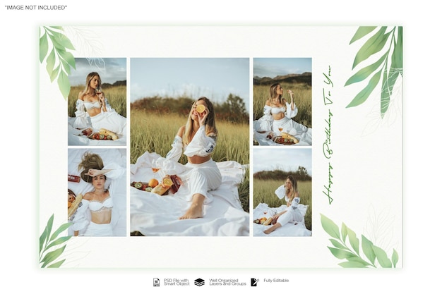 Collage design template psd