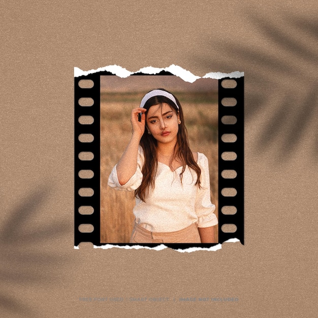 Creative filmstrip mood board mockup template