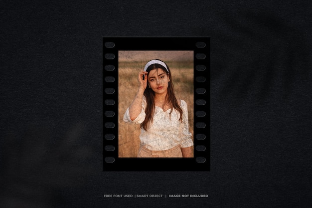 Creative filmstrip mood board mockup template