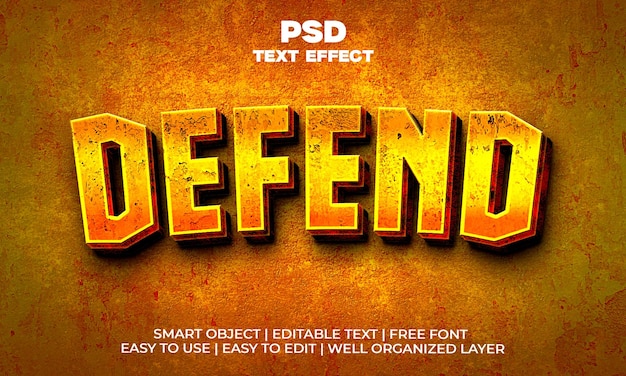 Defend psd 3d text effect