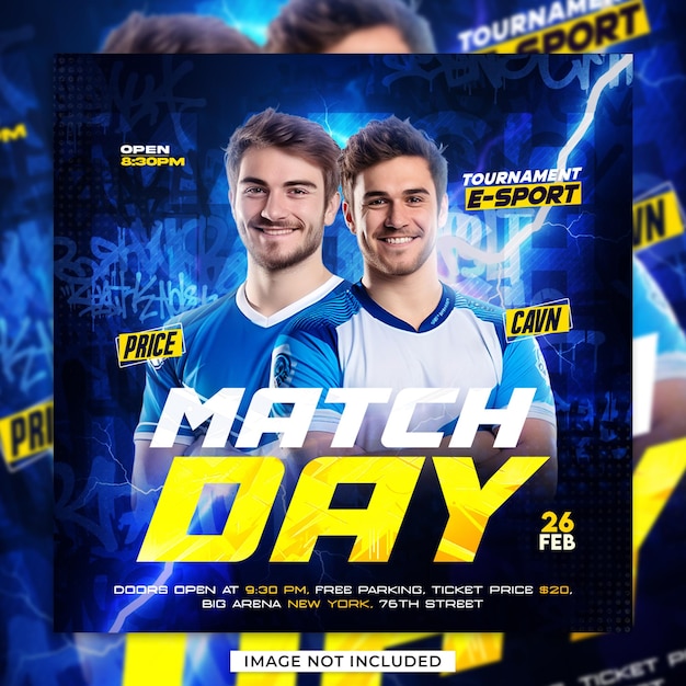 E-sport tournament match day social media post template