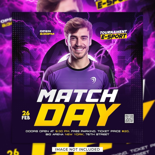 E-sport tournament match day social media post template