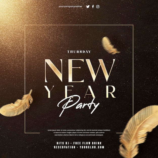 Elegant new year party invitation