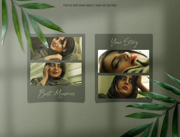 Elegant photo frame polaroid premium psd