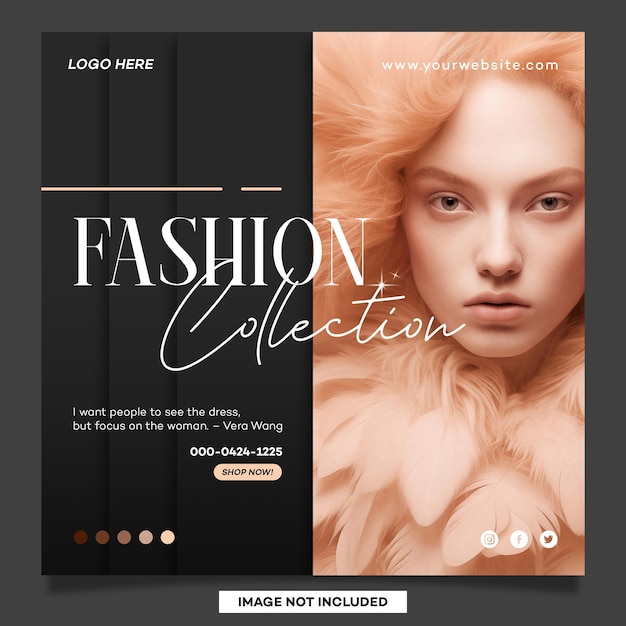 Fashion collection 1 template for social media feed post instagram and facebook