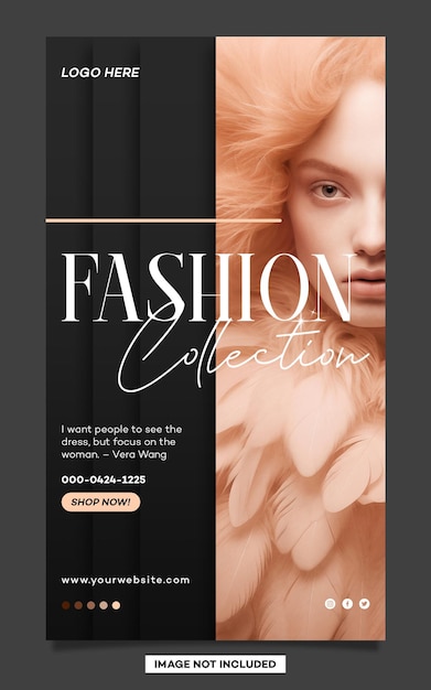 Fashion collection 1 template for social media story post instagram and facebook