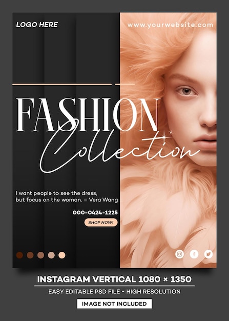 Fashion collection instagram feed vertical template 1