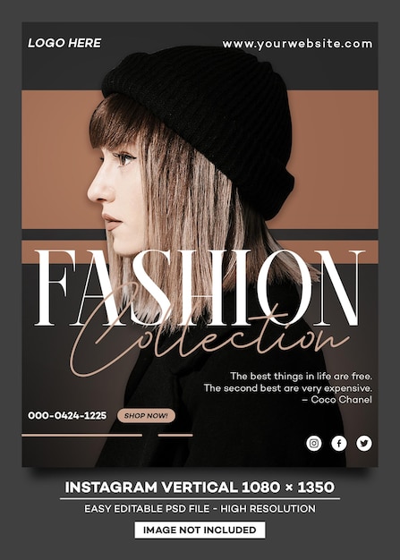 Fashion collection instagram feed vertical template 2