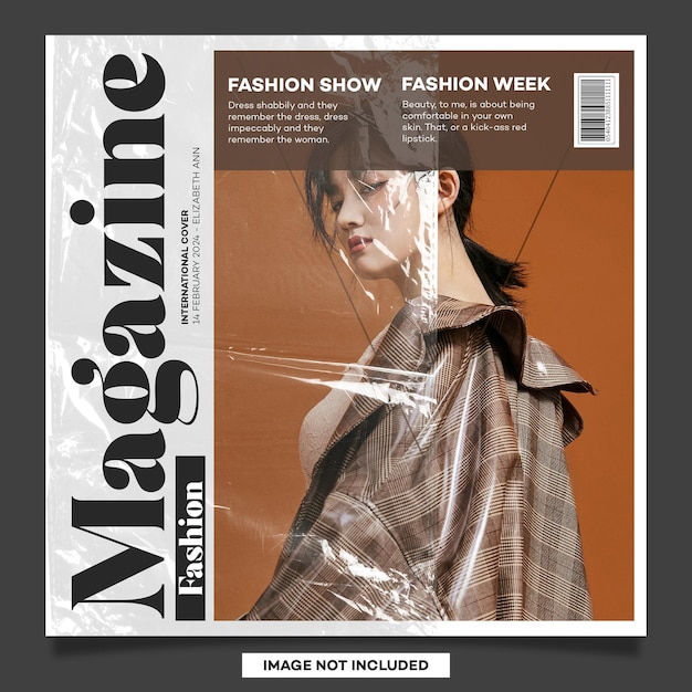 Fashion magazine 3 template for social media feed post instagram and facebook
