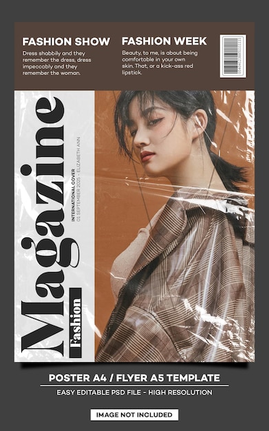 Fashion magazine cover template
