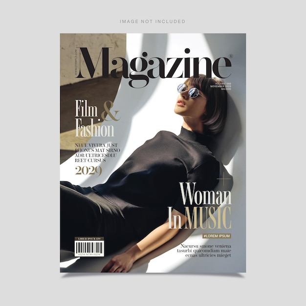 Fashion magazine cover template elegant chic style in vector eps
