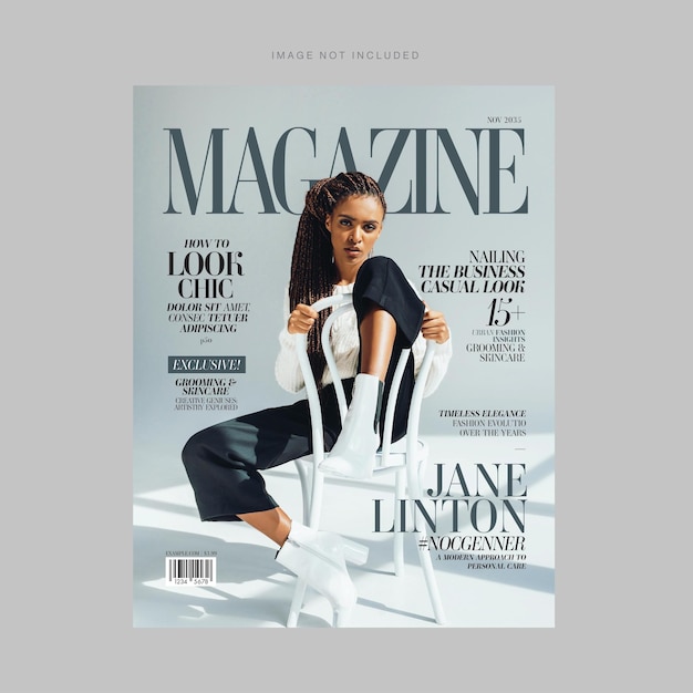 Fashion magazine cover template in modern style in vector eps