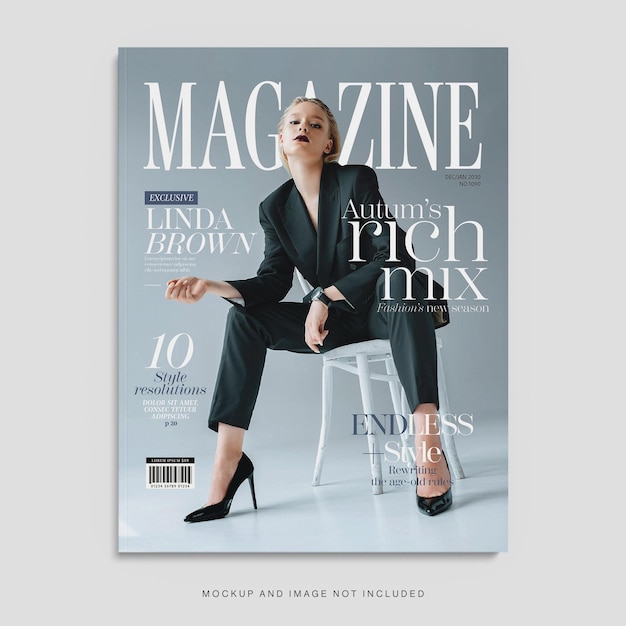 Fashion magazine cover template in vector eps