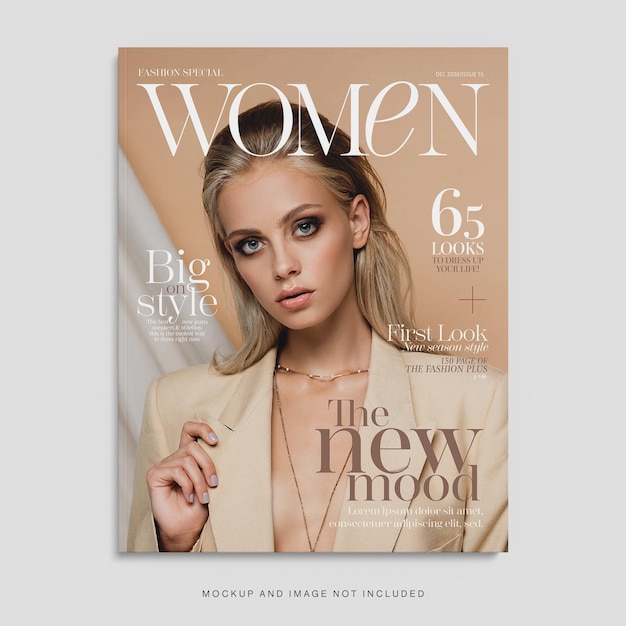 Fashion magazine cover template in vector eps