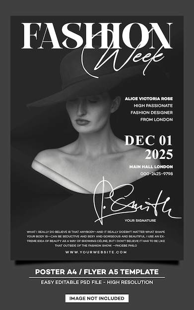Fashion week poster template