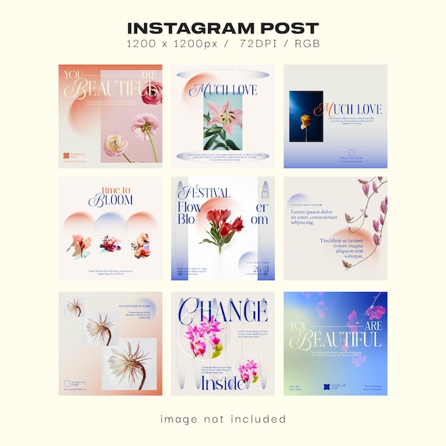 Flower festival social media post templates