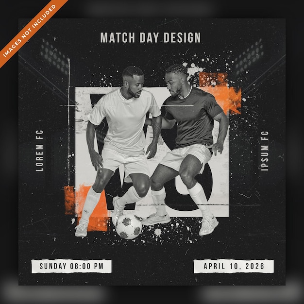Football soccer match day social media flyer template psd