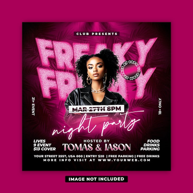 Freaky friday night party flyer template