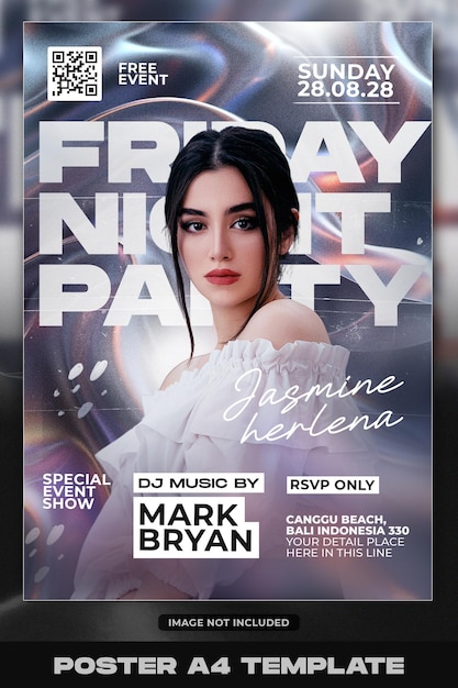 Friday night party live music poster design