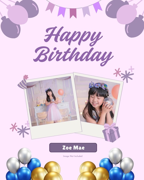 Happy birthday invitation template
