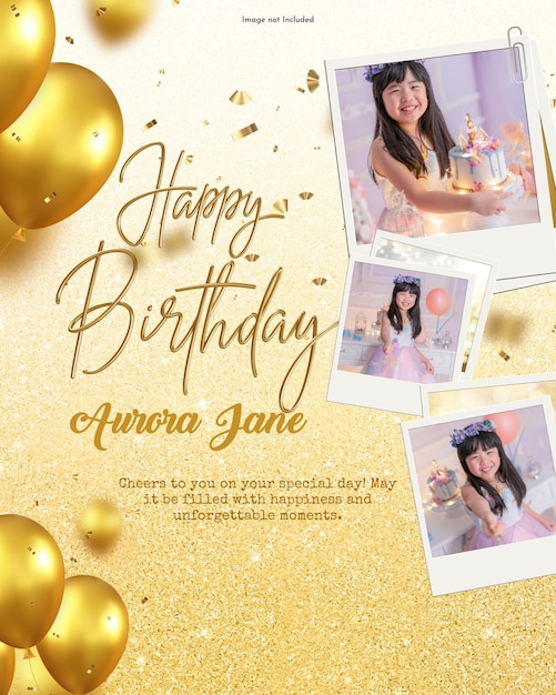 Happy birthday social media and instagram post design template