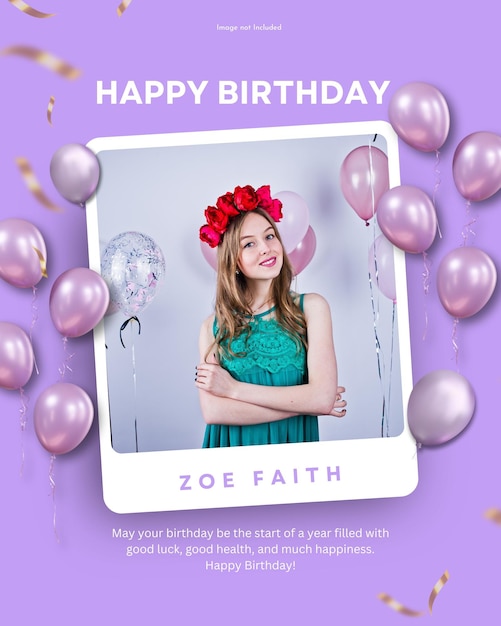Happy birthday social media and instagram post design template