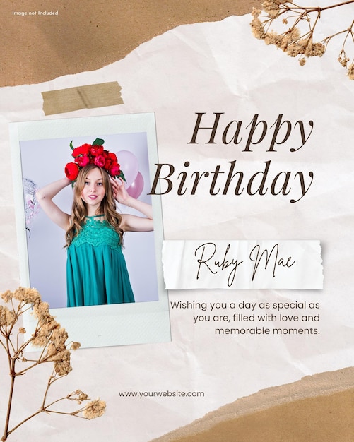 Happy birthday social media and instagram post design template