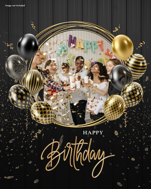 Happy birthday social media and instagram post design template