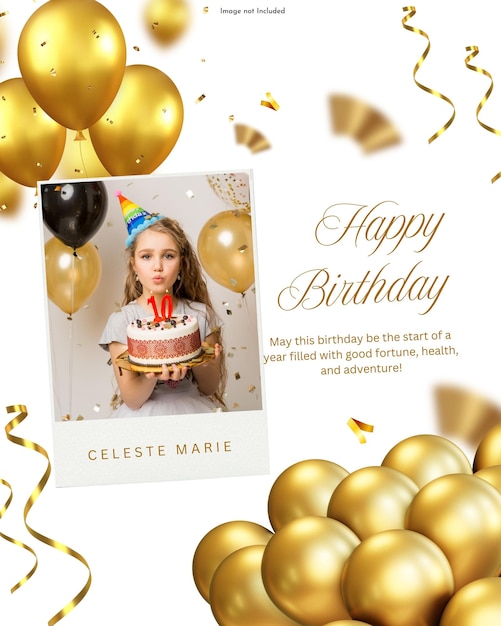 Happy birthday social media and instagram post design template