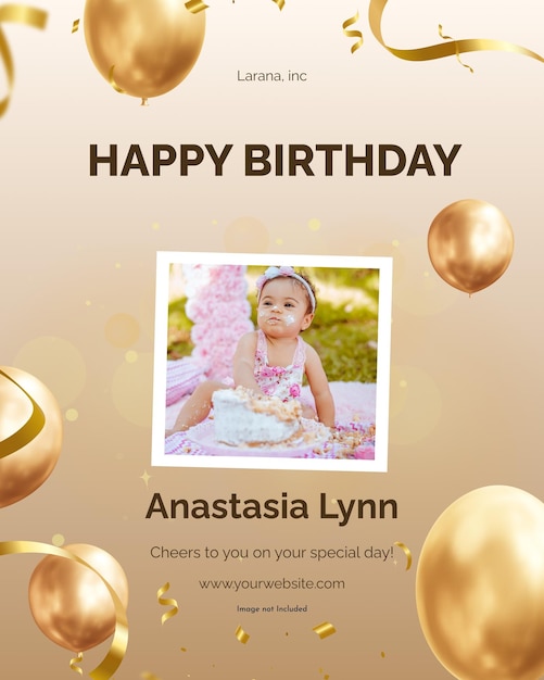 Happy birthday social media and instagram post design template