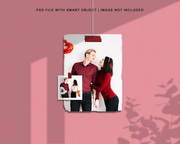 Happy valentine photo frame set mockup premium psd