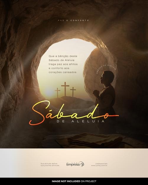 Holy saturday alleluia saturday religious social media psd