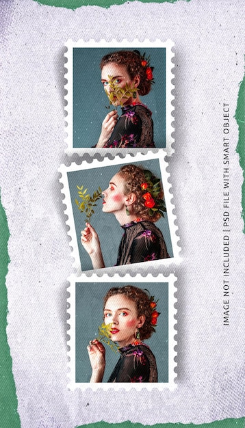 Ig stories postage stamp photo frame mockup