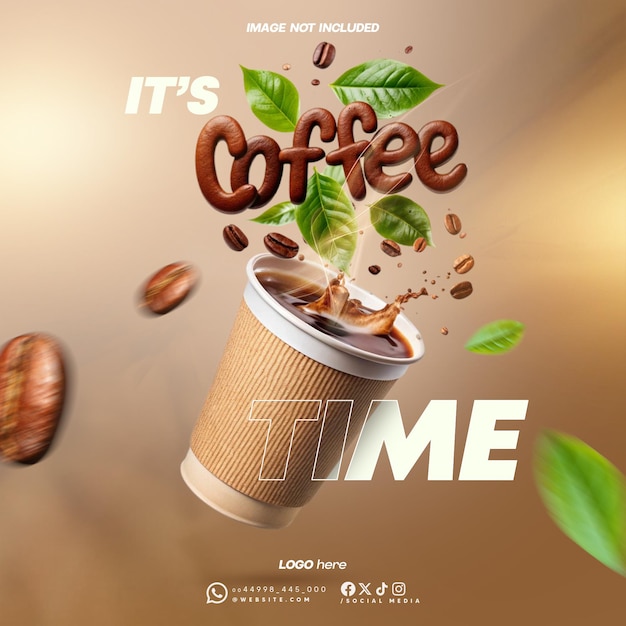 Its coffee time social media post template