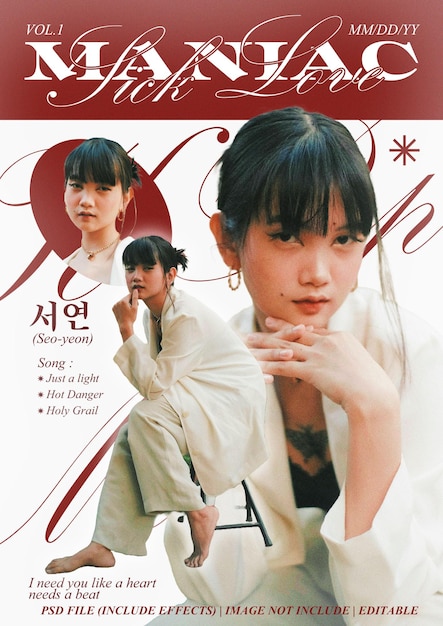 Kpop poster vintage classic template editable