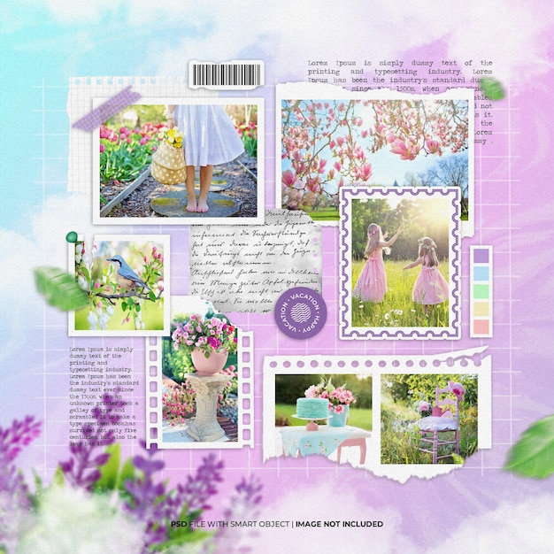 Lavender photo frame set moodboard mockup