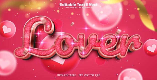 Lover editable text effect in modern trend style