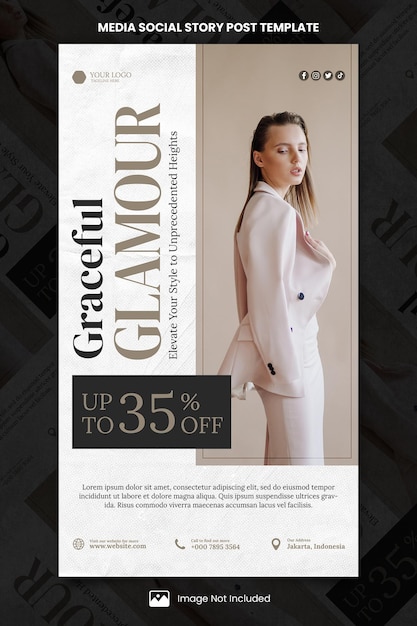 Luxury fashion sale media social post story template