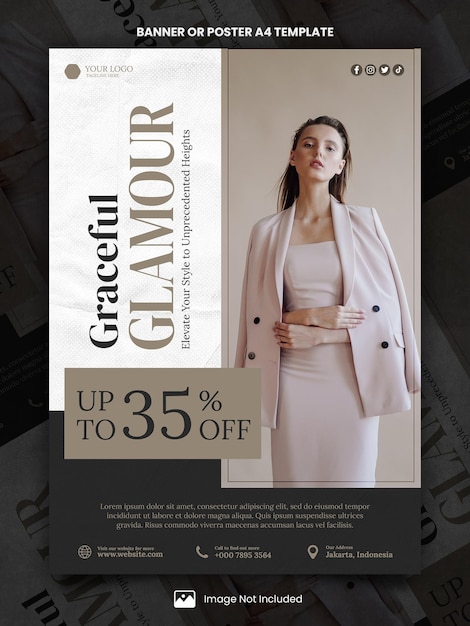Luxury fashion sale poster a4 or banner template